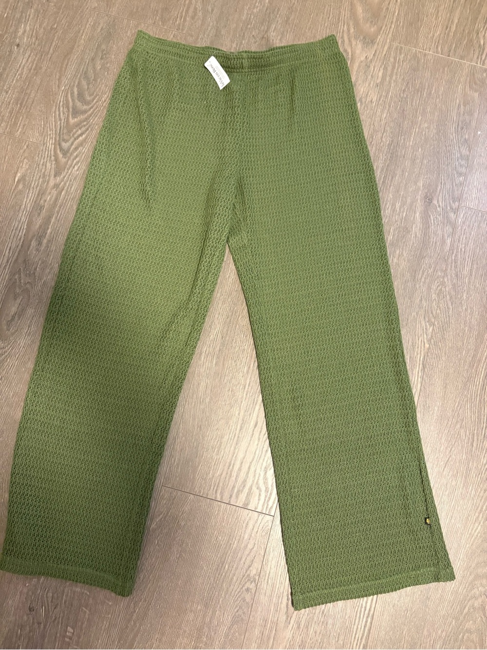 New La vie en rose green see-though textured pants Medium